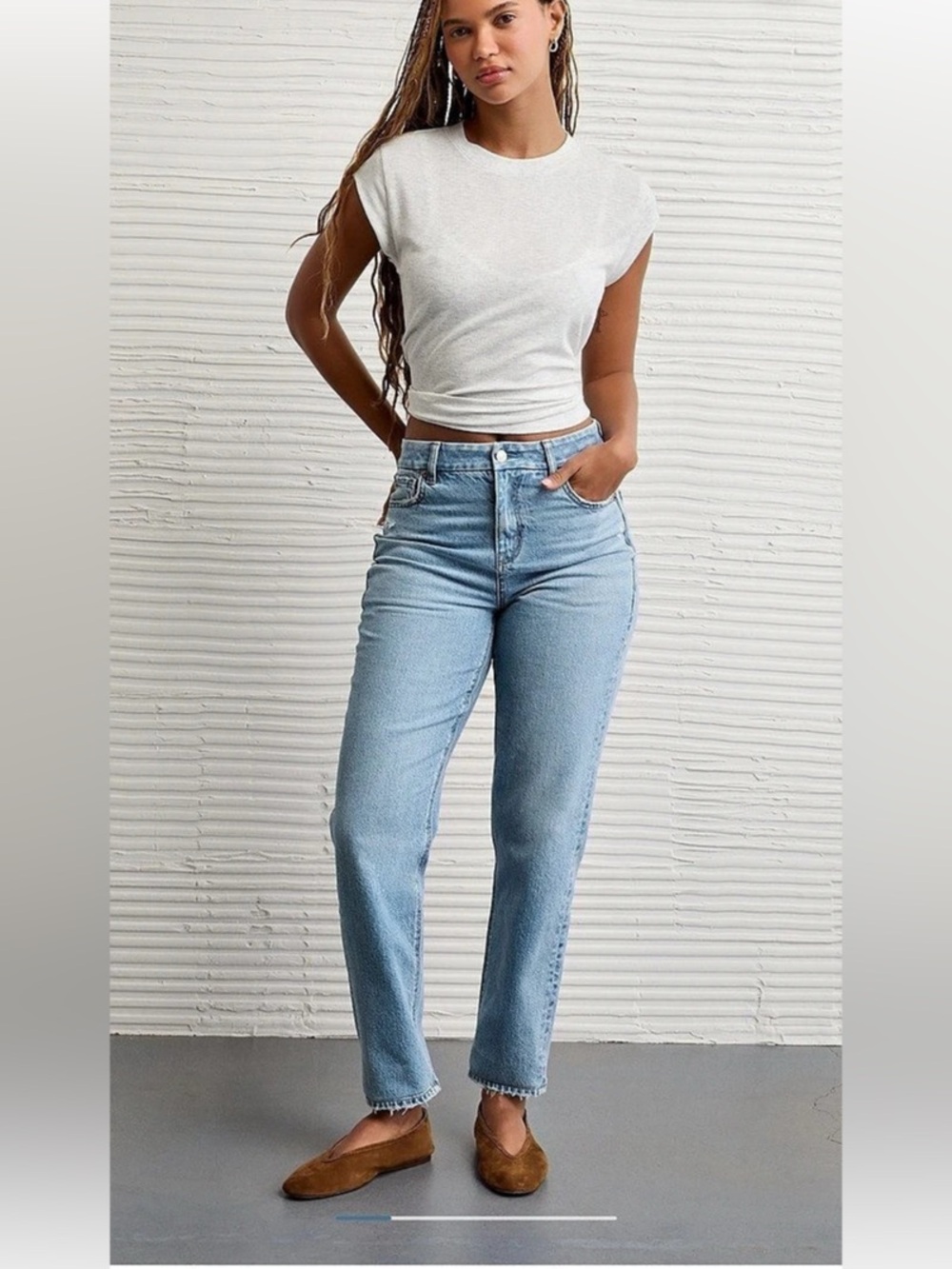 American Eagle AE Curvy Mom High Rise Jeans NWOT 14 Short
